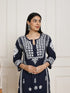Saba Chikankari kurta in modal cotton - Navy Blue